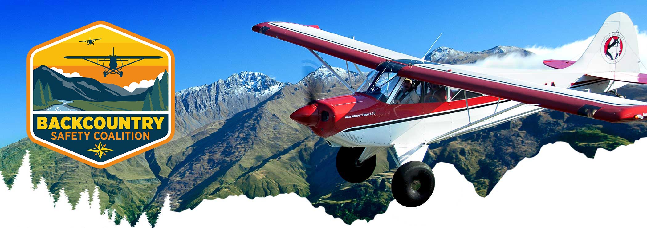 Air Safety Institute Backcountry Safety Center: Aviat Aircraft Husky Flying over a mountain